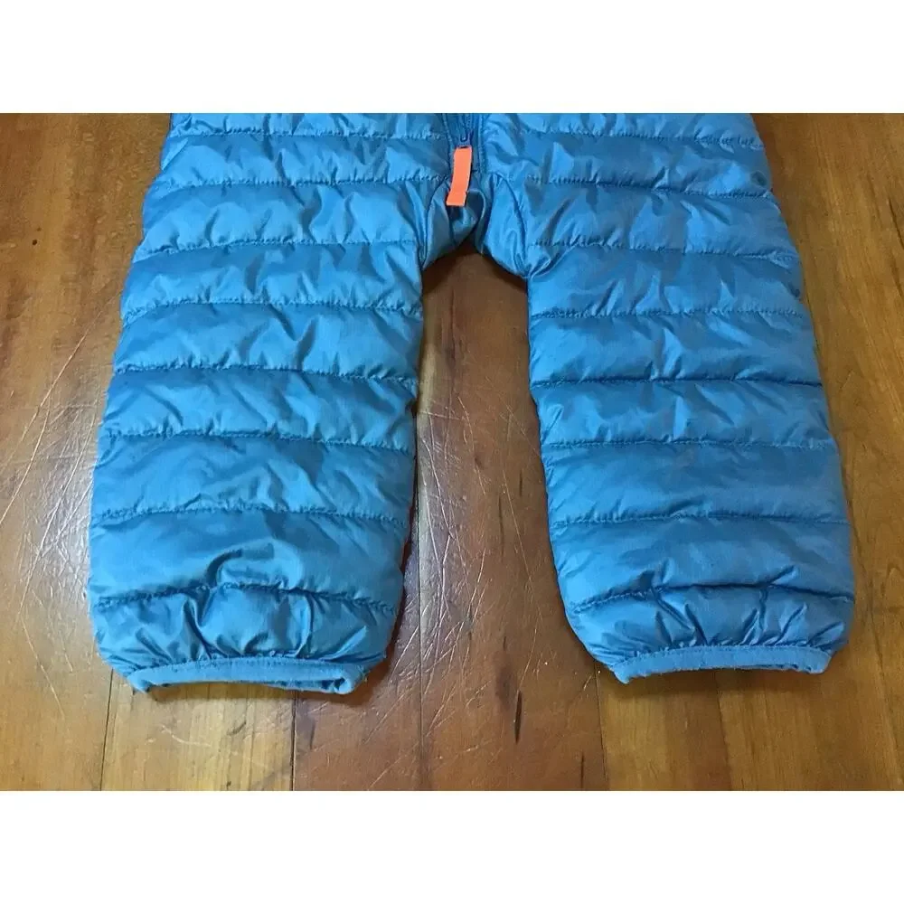 Primary Baby Puffer Snowsuit 6-12 Mo Bunting Blue/Teal Hooded Lightweight Winter